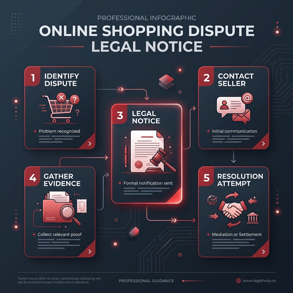 Online Shopping Dispute Legal Notice Infographic