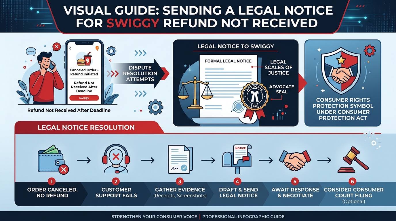 Legal Notice for Swiggy Refund Not Received Infographic